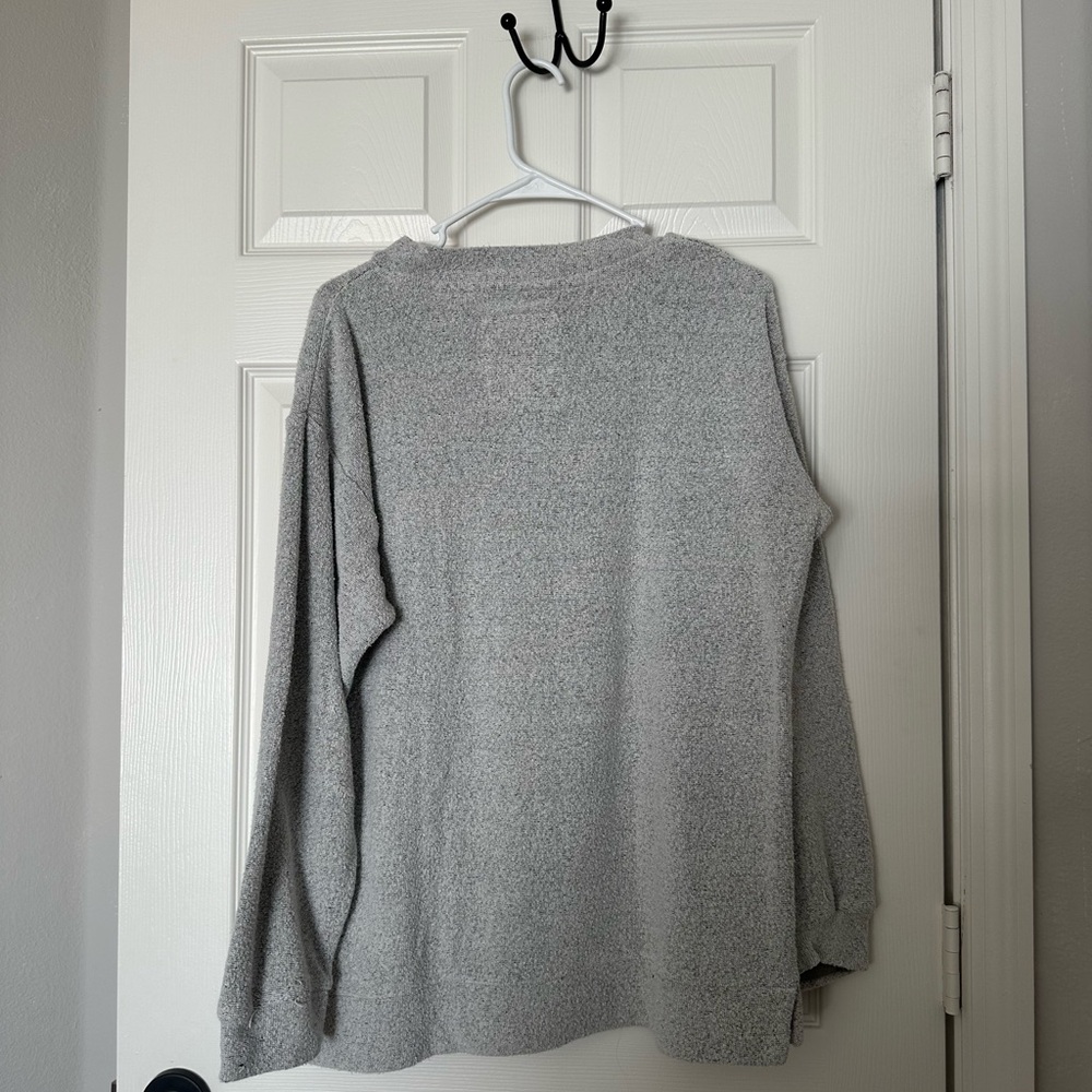 Women's Gray Crewneck Sweater - Picture 5 of 7